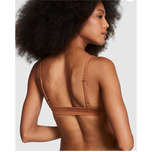 Pink by Victoria’s Secret Base Stretch Triangle Bralette Red Pepper Sz M… - Picture 2 of 9